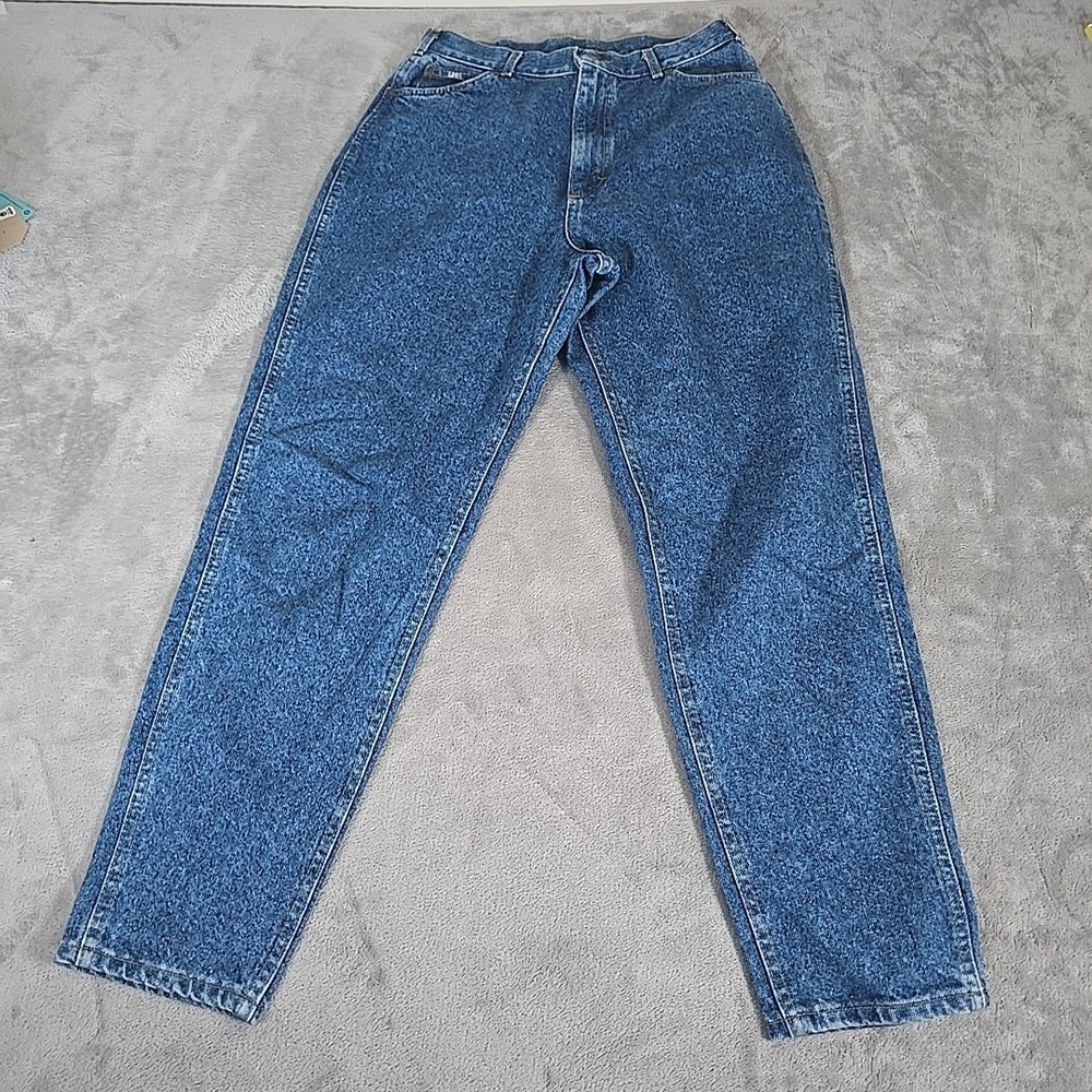 LEE Jeans Womens 14 Medium Blue Pepper Wash High Waisted Tapered Leg Mom Vintage
